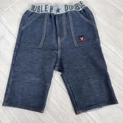 ダブルビー　くま刺繍　デニム風　ハーフパンツ