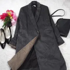 Y6848*最高級☆AGNONAアニオナ☆ダブルフェイス☆ロングコート☆グレー