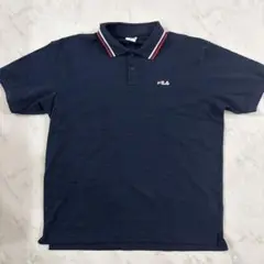 FILA ネイビー ポロシャツ トリコロール襟