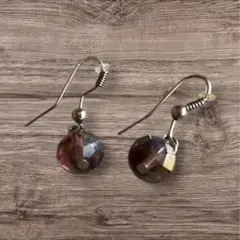 【残り1点】紫色ファセットカットクリスタルピアス アクセサリー 両耳用 シンプル