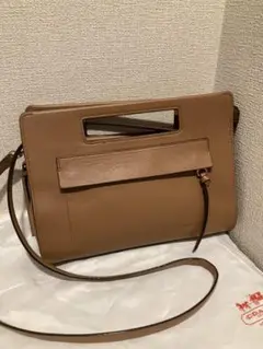 【極美品】 ブラウン キャメル COACH クラッチバッグ ショルダーバッグ