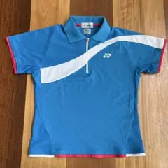 YONEX 青 ジッパーポロシャツ