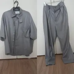 グレーオーバーサイズシャツとパンツセット