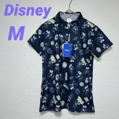 タグ付き ディズニー ミッキーゴルフウェア icool ポロシャツ M 紺