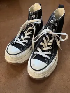 コンバース ハイカット 厚底 黒 24cm