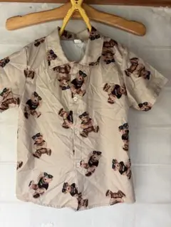SHEIN クマ柄 半袖シャツ 7Y