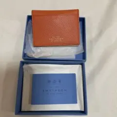 SMYTHSON(スマイソン)パースケース 定期券　オレンジ色　美品　箱付