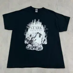 ゲームオブスローンズ　スターク家　オオカミ　冬来たる　Tシャツ　古着　ブラックL