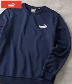 <新品>PUMA ネイビー クルーネック トレーナーメンズ