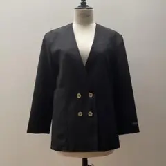 Patou ノーカラー ダブルジャケット | ブラック | FARFETCH JP