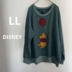 DISNEY プーさん トレーナー LLサイズ 緑　ゆったり　ユニセックス