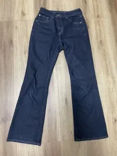 GU ブーツカットデニム M ダークブルー