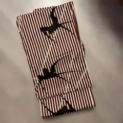 ★縁起の良いつばめ柄★　浴衣　つばめ　縞　エンジ　ボルドー　ワイン　粋