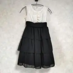 【Catherine Cottage】白黒ワンピース 140cm