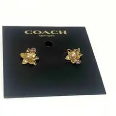 COACH ピアス フラワー 花 ピンク