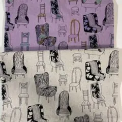 綿麻キャンバス　モダンな椅子　2カラー 110×50cm 計1m