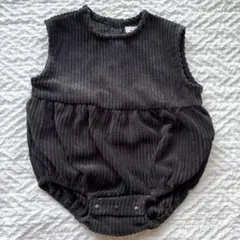 【美品】pairmanon コーデュロイロンパース　ブラック　80