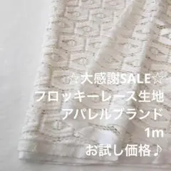 S9L/5481-03◆1m 感謝祭/ポリレーヨン混フロッキーレース生地