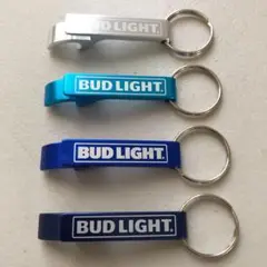 BUD LIGHT キーチェーンボトルオープナー 4色セット