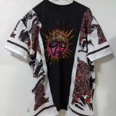 (A90)古着リメイク　Tシャツ＋半袖シャツ