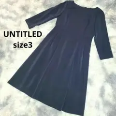 美品✨　アンタイトル 手洗い　日本製　ワンピース　フォーマル　ネイビー　L