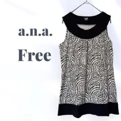 a.n.a. 海外古着 ノースリーブトップス Free ブラック・ホワイト
