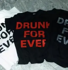 DRUNK FOR EVER Tシャツ 赤　s fti punkandyo