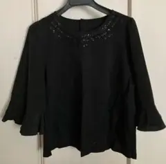 【美品】TO BE CHIC ビーズ装飾 フレアスリーブ トップス⭐︎42