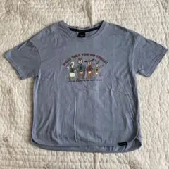 manina 120cm 半袖Tシャツ 動物イラスト くすみブルー