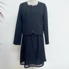美品★persodea セレモニースーツ ママスーツ　13AR 黒×白