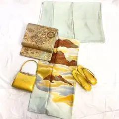 【2100】着物 色留袖 袷 正絹 一つ紋 彩綾型地紋 山 単品販売♪