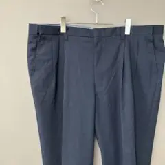 アクセル　W110cm大きめスラックス(4L)ネイビー無地　ウエスト伸縮性あり