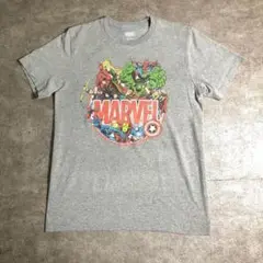 【マーベル】プリントTシャツ ムービーTシャツ 古着 グレー ZSM6