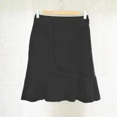美品✦ofuon 立体フレアスカート M 黒ブラック ストレッチ 裏地付き