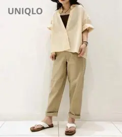 ユニクロ　リネンコットンテーパードパンツ