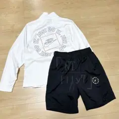 ジャージ ハーフパンツ JUST DO IT 上下 ナイロン ホワイト