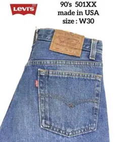 希少 90's USA製 Levi's 501XX W30 赤文字 BLUE