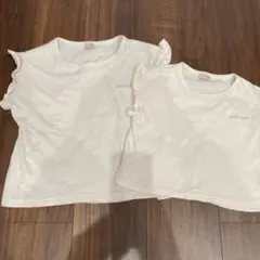 【petit main】プティプラシリーズ　袖フリル　半袖　tシャツ　2点セット