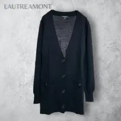 【LAUTREAMONT ロートレアモン】　ロングカーディガン　無地　上品　黒