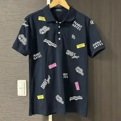 美品✨️PEARLY GATES 総柄ネイビー ポロシャツ L パーリーゲイツ