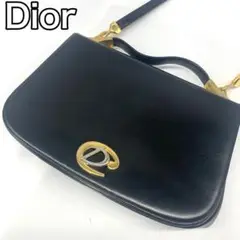 美品✨dior ショルダーバッグ レザー 黒 CD金具 斜め掛け 肩掛け