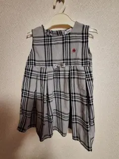 グレー系チェック ノースリーブワンピース 95cm　POLO