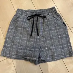 ピンクラテ　チェック柄半ズボン
