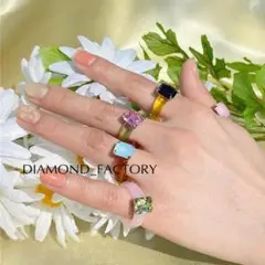 m15【2個セット】6種類☆クリアリング☆指輪☆ビジュー べっ甲☆N⑥