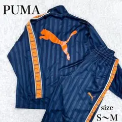 PUMA　プーマ ジャージ　セットアップ　バックプリント　ネイビー 　Y2K