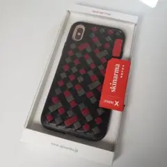 iPhone X Xs ハイブリッドケース PUレザー編み込み 0715