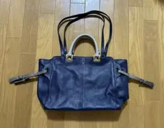 SAZABY 本革　A4サイズ収納可　トートバッグ　ショルダーバッグ
