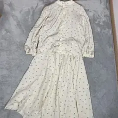 【cacharel】キャシャレル 水玉おしゃれセットアップ ロングスカート