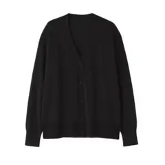 無印良品 MUJI UVカットライトニットVネックカーディガン 婦人 黒 M