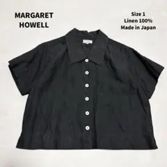 美品 MARGARETHOWELL マーガレットハウエル リネン半袖シャツ 1